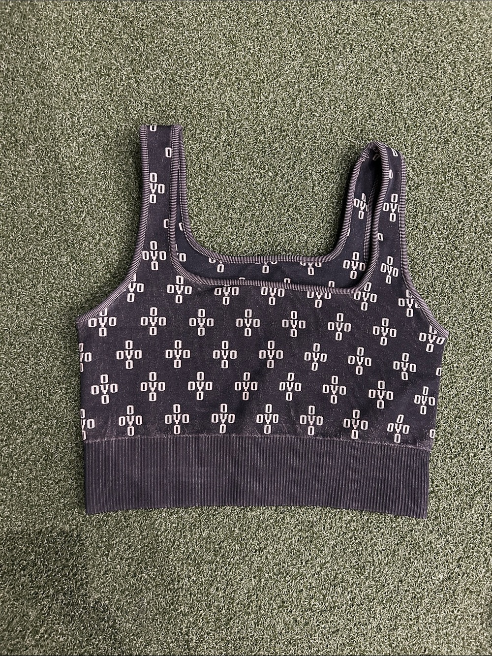 OVO Black Logo Jacquard Crop Tank